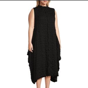 IC Collection Plus Size High Mock Neck Sleeveless Waistless Dress